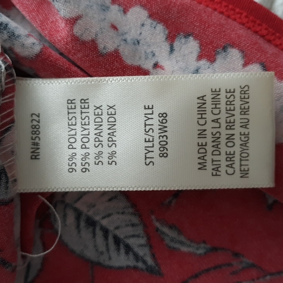 New Max Studio Size Small Red Floral Sleeveless Faux Wrap V-Neck Dress - Picture 13 of 16